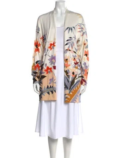 Pre-owned Etro Silk Floral Print Sweater In Multi