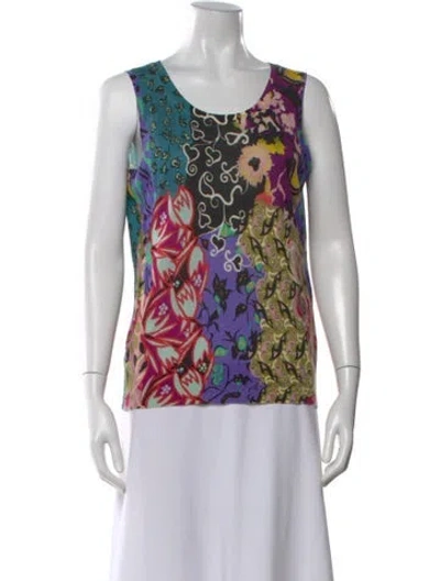 Pre-owned Etro Silk Floral Print Sweater In Multi