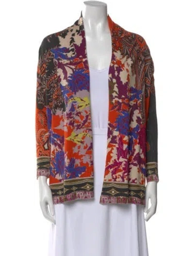 Pre-owned Etro Silk Floral Print Sweater In Multi