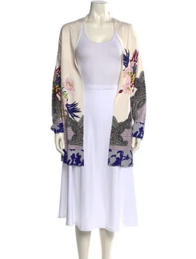 Pre-owned Etro Silk Floral Print Sweater In Neutral