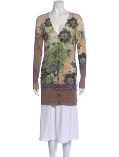 Pre-owned Etro Silk Floral Print Sweater In Neutral