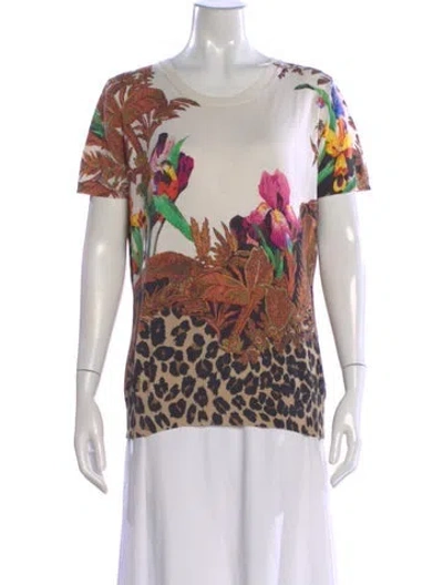 Pre-owned Etro Silk Floral Print Sweater In Neutral