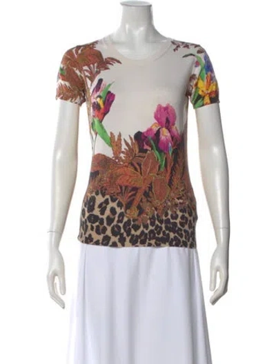 Pre-owned Etro Silk Floral Print Sweater In Neutral