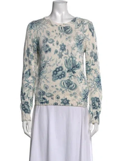 Pre-owned Etro Silk Floral Print Sweater In Neutrals