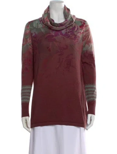 Pre-owned Etro Silk Floral Print Sweater In Pink