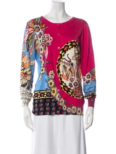 Pre-owned Etro Silk Floral Print Sweater In Pink
