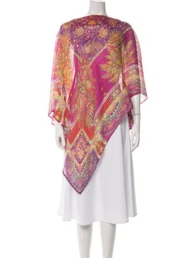 Pre-owned Etro Silk Floral Print Sweater In Pink