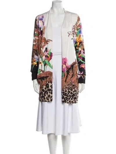 Pre-owned Etro Silk Floral Print Sweater In White