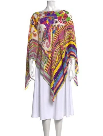 Pre-owned Etro Silk Floral Print Sweater In Yellow