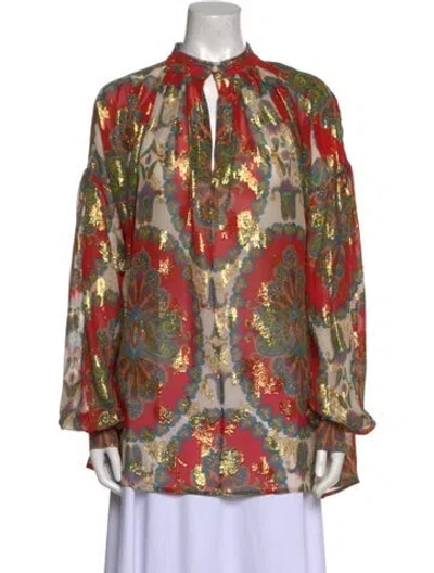 Pre-owned Etro Silk Floral Print Tunic W/ Tags