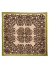 Etro Print Square Silk Scarf In Brown
