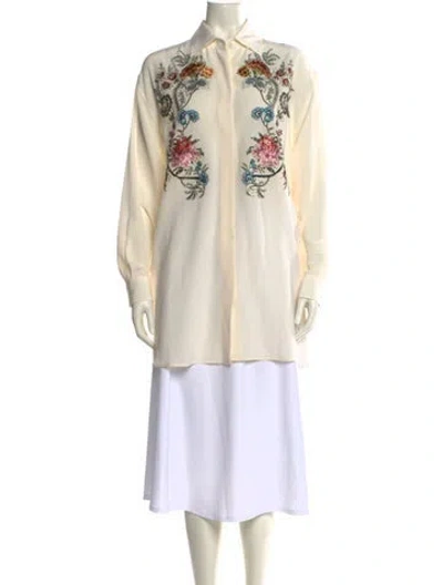 Pre-owned Etro Silk Graphic Print Tunic In Neutral