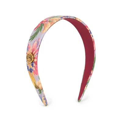 Etro Silk Hair Band With Floral Motif In Pattern