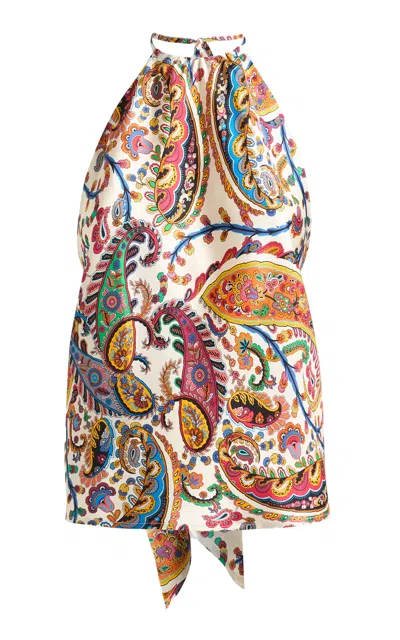 Etro Silk Handkerchief Top In Animal Print