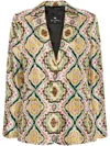 Etro Medallion-print Silk Single-breasted Blazer Jacket