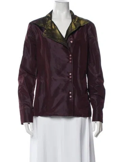 Pre-owned Etro Silk Jacket In Burgundy