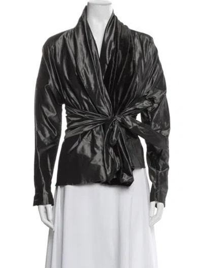 Pre-owned Etro Silk Jacket In Gray