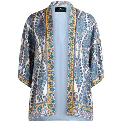 Etro Medallion And Paisley Print Silk Twill Kesa In Multicolor