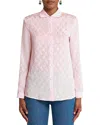 Etro Pink Paisley Silk Jacquard Button-down Blouse In Pale Pink