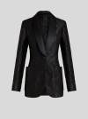 Etro Silk Jacquard Blazer In Black