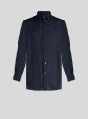 Etro , Silk Jacquard Shirt, Man, Navy Blue, Size Xl In Navy Blue