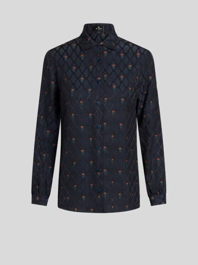 ETRO SILK JACQUARD SHIRT