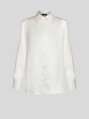 Etro Silk-blend White Shirt With Classic Collar In White