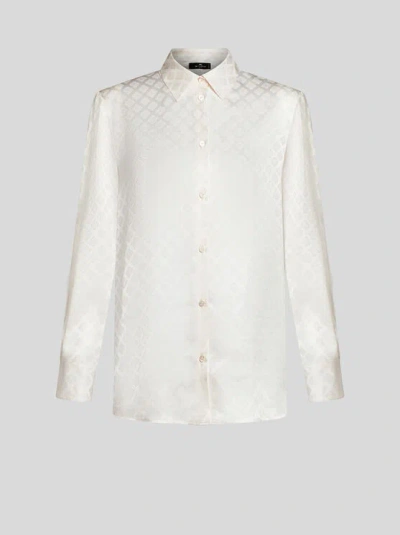 ETRO , SILK JACQUARD SHIRT, WOMAN, WHITE, SIZE 50