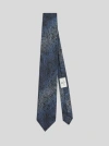 Etro Jacquard Print Silk Tie In Navy Blue