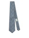 Etro Jacquard Silk Tie With Micro Paisley Pattern In Blue