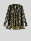 Etro Silk Chiffon Printed Ruffled Mini Dress In Black
