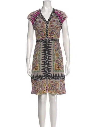 Pre-owned Etro Silk Knee-length Dress In Black