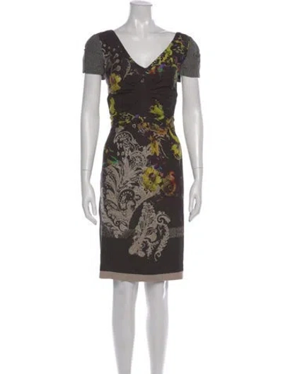 Pre-owned Etro Silk Knee-length Dress In Black