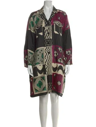 Pre-owned Etro Silk Knee-length Dress In Black