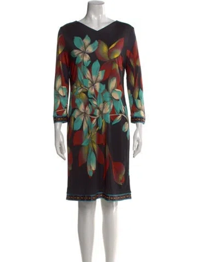 Pre-owned Etro Silk Knee-length Dress In Black