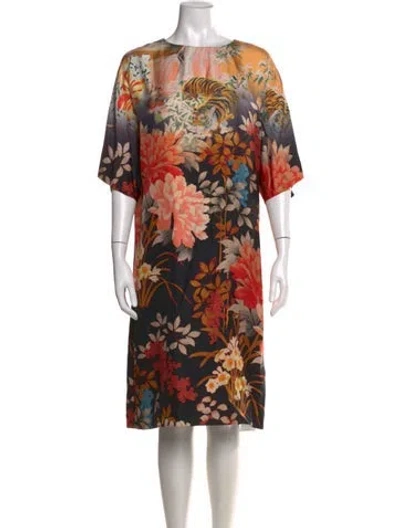 Pre-owned Etro Silk Knee-length Dress In Black