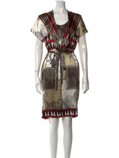 Pre-owned Etro Silk Knee-length Dress In Black