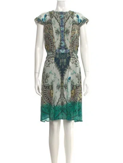 Pre-owned Etro Silk Knee-length Dress In Blue