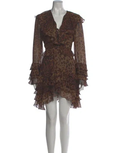 Pre-owned Etro Silk Knee-length Dress In Brown
