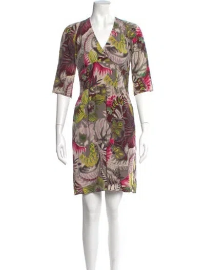 Pre-owned Etro Silk Knee-length Dress In Gray