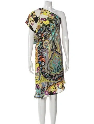 Pre-owned Etro Silk Knee-length Dress In Green