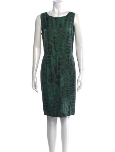 Pre-owned Etro Silk Knee-length Dress In Green
