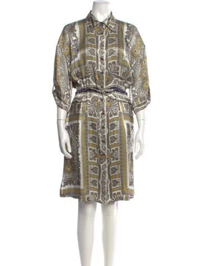 Pre-owned Etro Silk Knee-length Dress In Multi