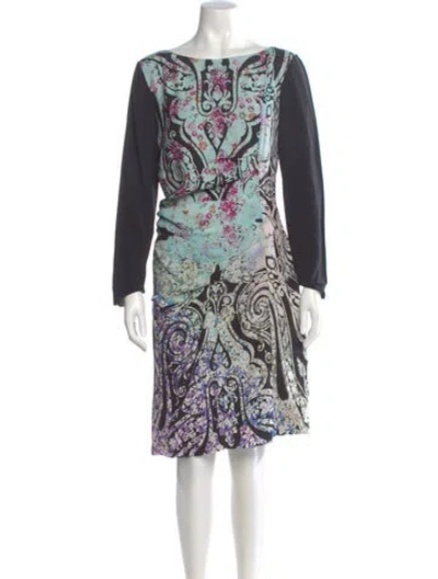 Pre-owned Etro Silk Knee-length Dress In Multi