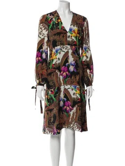 Pre-owned Etro Silk Knee-length Dress In Multi