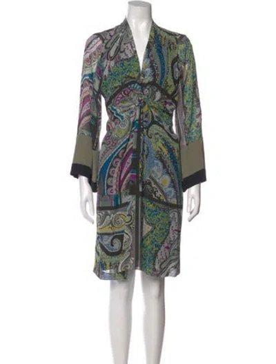 Pre-owned Etro Silk Knee-length Dress In Multi