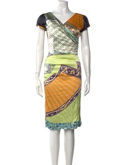 Pre-owned Etro Silk Knee-length Dress In Multi