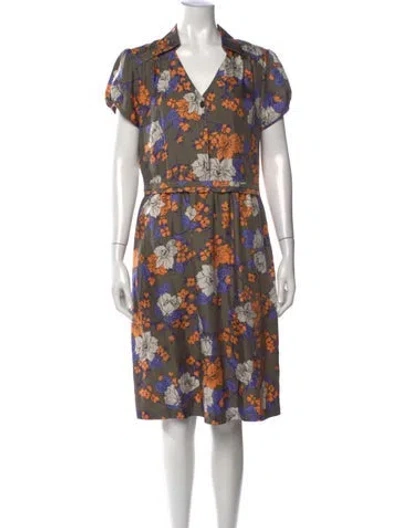 Pre-owned Etro Silk Knee-length Dress In Multi