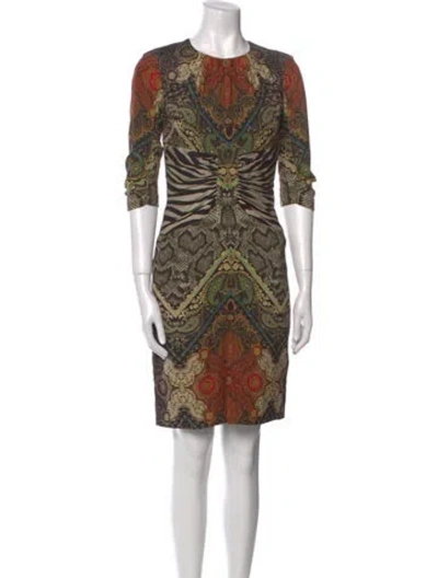Pre-owned Etro Silk Knee-length Dress In Neutral