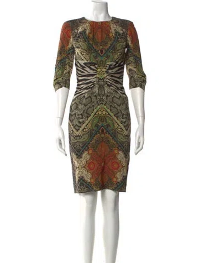 Pre-owned Etro Silk Knee-length Dress In Neutral